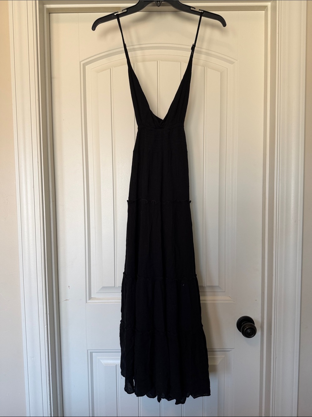Raviya Black Spaghetti-Strap Maxi Dress